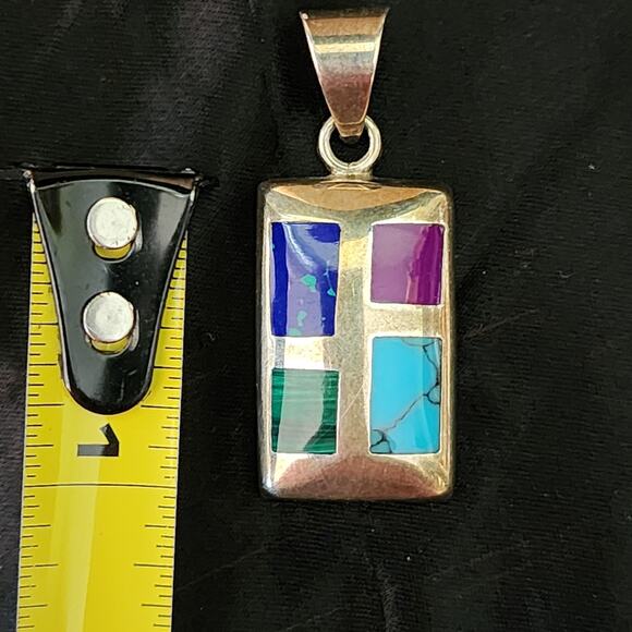 Silpada Pendant Womens 925 Silver Azurite Malachite Boho Festival Vintage Style - Picture 3 of 6